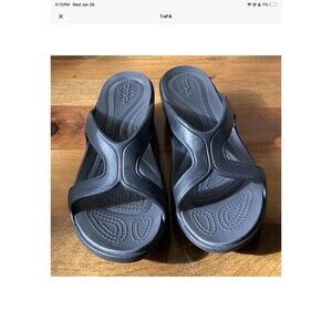 Crocs Sanrah Wedge Sandal Duel Comfort Relaxed Fit Women’s Size 9 Black